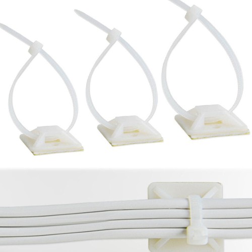 50X Selbstklebendes Kabel Drahtbinder Montiert Clips Cord Square Sticky Base Pad - 第 4/13 張圖片