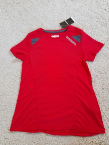 BNWT Diadora Rosso T-shirt SPORTS Top Sz XS palestra running Yoga CORPO POMPA DA COMBATTIMENTO