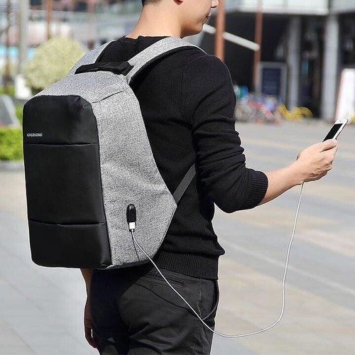 Anti-Diebstahl Rucksack Business Arbeit Freizeit Tagesrucksack Reisen mit USB Ladeanschluss - Bild 3 von 6