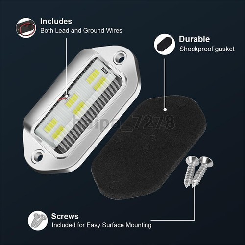 2X Cromo LED Superficie Placa Luz Etiqueta Lámpara Paso Remolque Camión Universal - Imagen 3 de 9