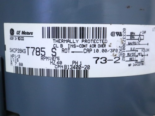 GE Motors 5KCP39KGT785S Furnace Blower Motor 1/2HP 1075RPM 115V B13400-20 - Picture 3 of 5