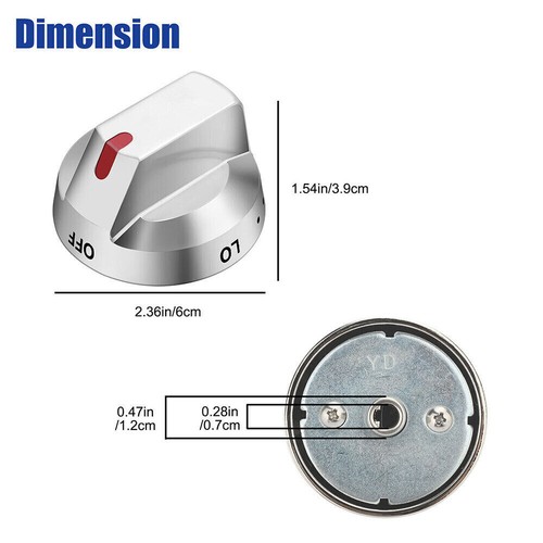 5Pcs DG64-00473A Upgraded Burner Control Dial Knobs for Samsung Gas Range Stove - Picture 2 of 15