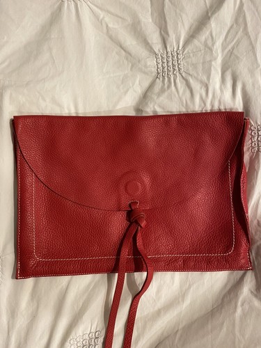 Red Clutch Handbag Zara 100% Leather-Brand New - Picture 3 of 8