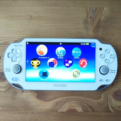 SONY PS Vita PCH-1000 / 1100 white Model OLED Wi-Fi Console w/ Charger Used F/S