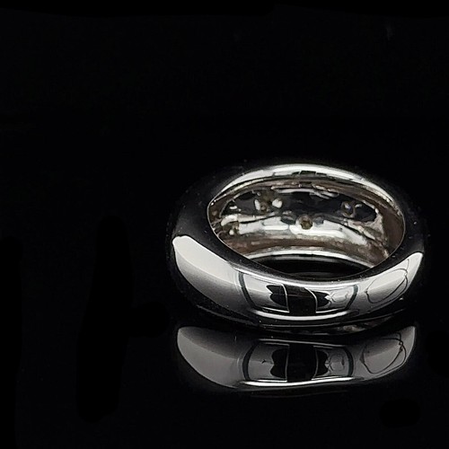 Massiver & breiter Weißgoldring in 18 Karat (750) Gold mit feinen Brillanten - Bild 9 von 14