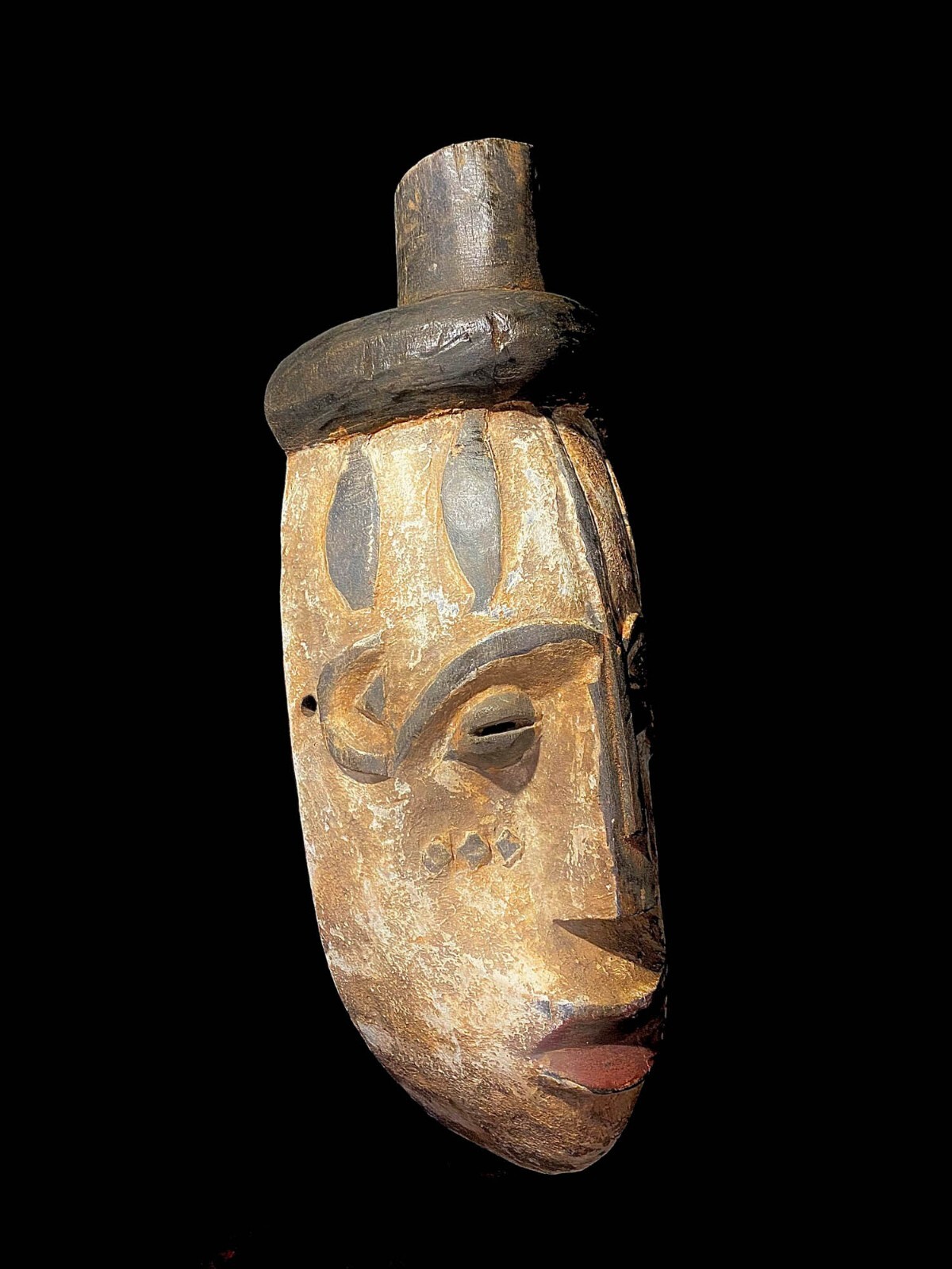 African Nigerian Igbo Wood Carved Maiden Spirit Mask IGBO Mask-6522 - Photo 10 sur 24