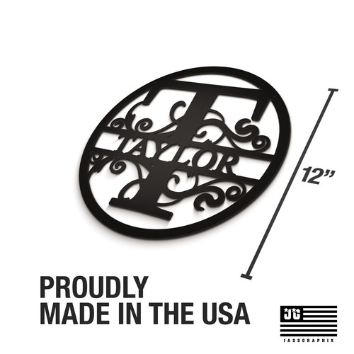 Personalized Circle Monogrammed Family Name Sign Aluminum Metal Art Wall Decor - Picture 275 of 343