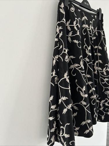 NEXT Women's Black Embroidered Skirt - Party wear UK 10 VGC - Picture 7 of 12