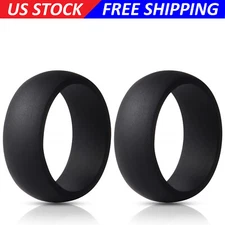 SILICONE WEDDING RING Men Rubber Band by LiveLife BOGO ~ Pick 2 Colors