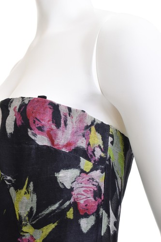 DOLCE GABBANA Pinceladas Estampado Floral Corsé Midi Cóctel Bouffant Vestido 42/M - Imagen 14 de 17