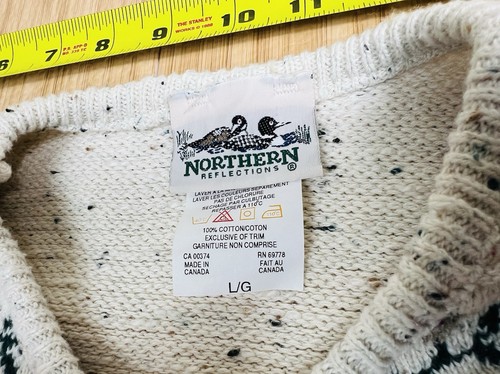 Vintage 90s Northern Reflection Sweater Womens L Cozy Village Houses Cute Town - Picture 10 of 13