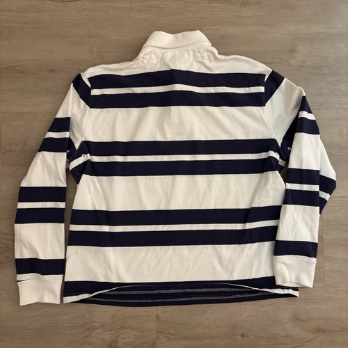 Camisa de Rugby Polo Ralph Lauren DE COLECCIÓN Azul Marino Blanco Rojo Pesado Poni Gruesa Años 90 Grande - Imagen 2 de 5