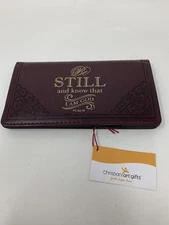 Scripture Bible Verse Brown Leather Womens Wallet Western Be Still And Know That