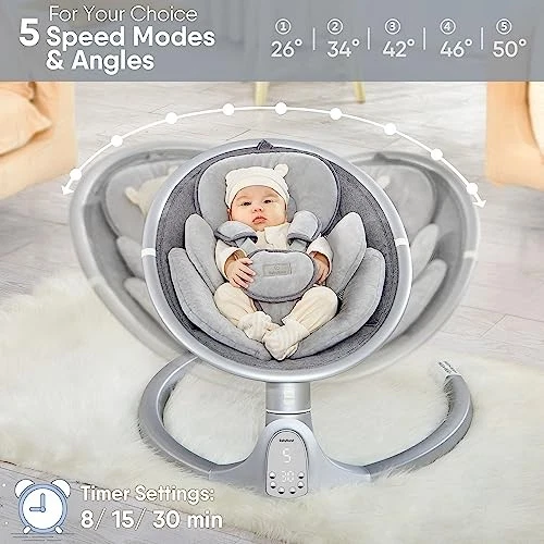 BabyBond Baby Swings for Infants Bluetooth Infant Swing 10 - Scratch & Dent - Image 4 of 4