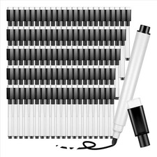 100Pcs Dry Erase Markers Whiteboard Black Dry Erase Markers with Rubber Cap Fi..