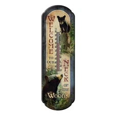 Rivers Edge Products Tin Thermometer, 17" x 5" Indoor or Outdoor Thermometer,