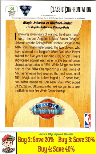 Michael Jordan 1991-92 cubierta superior #34 Chicago Bulls 008445 - Imagen 2 de 2