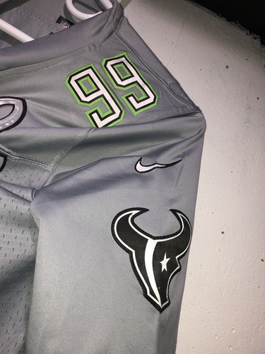 RARE J.J. Watt #99 HOUSTON TEXANS PRO BOWL Gray NIKE Jersey Stitched - Men’s 40 - Picture 22 of 24
