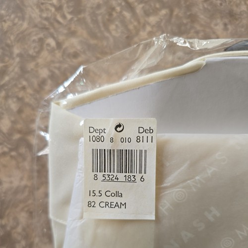 DEBENHAMS THOMAS NASH CREAM SHORT SLEEVE SHIRT BNWT 15.5" - Picture 3 of 3