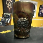 vintage Northwood Oriental Poppy carnival glass tumbler.