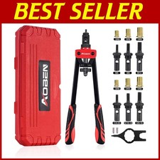 Labor-Saving Hand Rivet Tool with 6 Interchangeable Mandrels