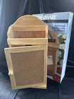 Hardwood Oak 6-Hook Key Box w/Cork Magnetic Shelf Wall Hanging Mounted Cabinet