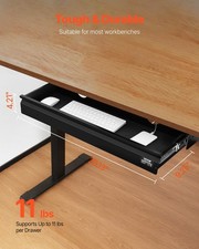 VEVOR?26"?Wide?Under?Desk?Drawer?Slide?Out,?Under?Desk?Mounted?Pull-out?Drawer?A