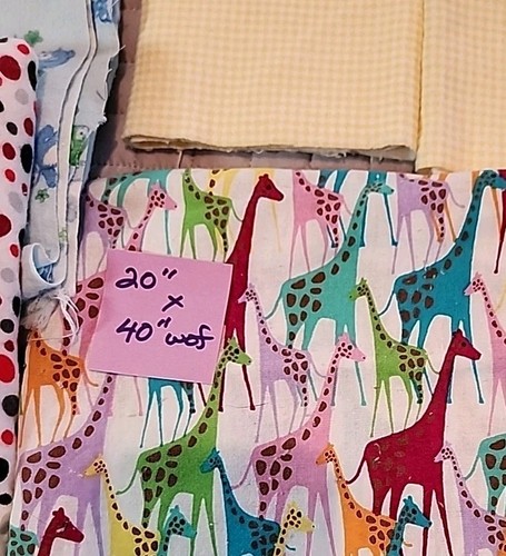 Mixed Lot Cotton Flannel Fabric Kids Baby Prints Remnants 3 lbs - Picture 8 of 9