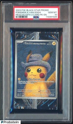 Pokemon Pikachu with Grey Felt hat Van Gogh 085 Graded Sealed Promo PSA 10