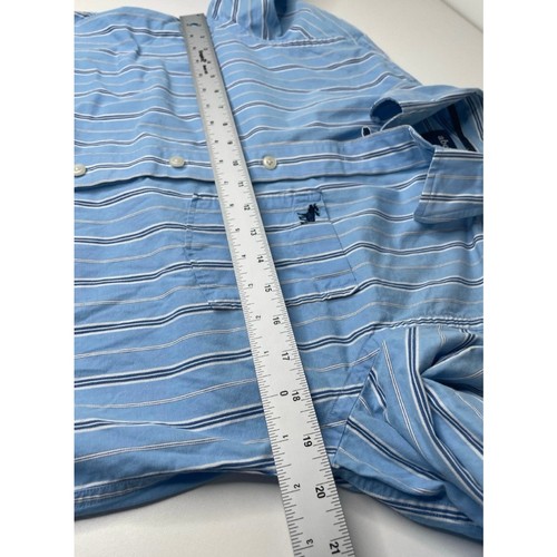 Lotto 2 camicie Abercrombie & Fitch a righe manica lunga con bottoni blu giovani ragazzi XL - Foto 14 di 15