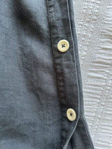 Toast Washed Black 100% Linen Sleeveless Button Side Midi Dress Size M Pockets - Picture 4 of 16