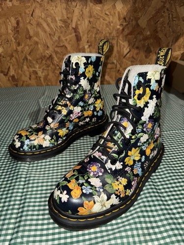 Dr Martens Pascal DF Darcy Floral Flower Boots Leather Size 5-5.5 - Picture 10 of 17