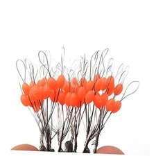 600 Pcs Orange Rubber Fishing Bobber Stopper,6 in 1 Float Sinker Large Red Oval