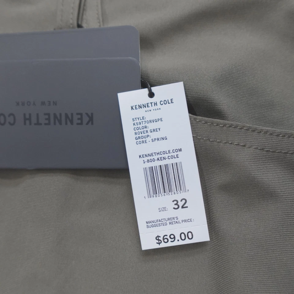 Pantalones Cortos Kenneth Cole The Tech 5 Bolsillos Elastizados Ligeros Calce Ajustado Rover Gris Foto 3 de 4