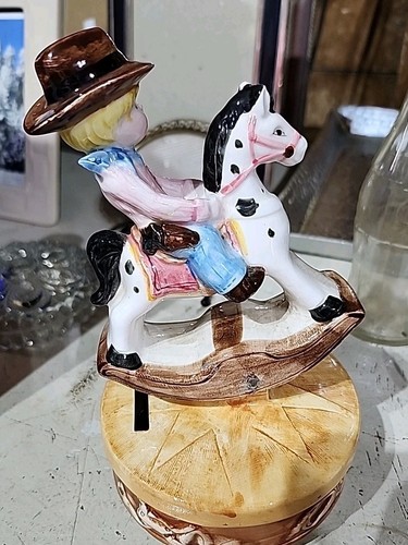 Ebeling und Reuss Musical Schaukelpferd Cowboy Spieluhr Sammlerstück 1984 - Bild 4 von 12