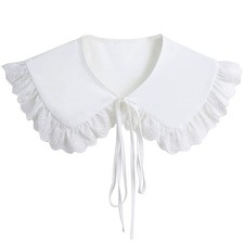 Detachable False Collar Embroidery Neck Ruff Mini Cape Dickey Collar for Wome...