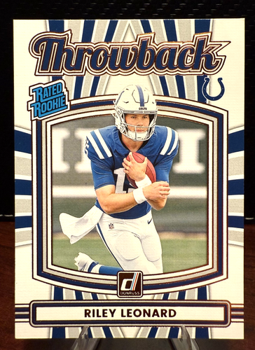 Riley Leonard Throwback Rated Rookie-2025 Panini Donruss Indianapolis Colts RC - Picture 1 of 2