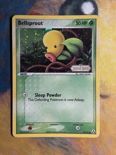 Bellsprout 49/92 Reverse Holo Stamped Pokémon Card 2006 EX Legend Maker LP NM - Picture 2 of 7