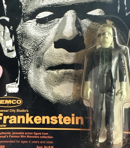 RARE Remco Frankenstein 1980 Glow In The Dark Frankenstein Monster On Card NOS - Bild 2 von 6