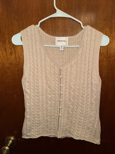 Chaleco suéter con botones beige Industry Republic para mujer talla mediana - Imagen 1 de 7
