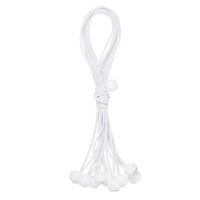 10-Pack 15 Inch Ball Bungee Cords for Camping/Tent/Shelter [White]