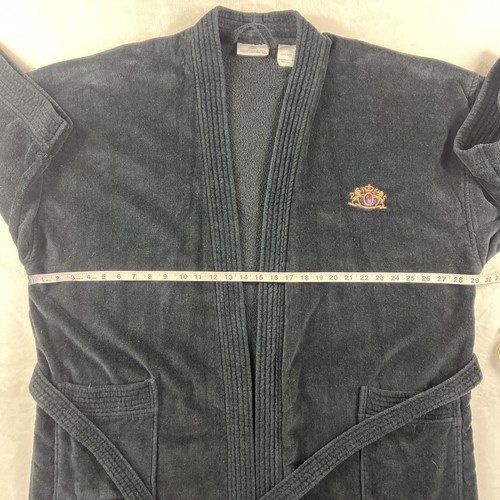 Vintage Benson & Hedges 100er schwarz Frottee türkischer Morgenmantel Herren Einheitsgröße mit Gürtel - Bild 12 von 17