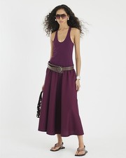 River Island Womens Maxi Dress Red Sleeveless Scoop Neck Casual Long Length