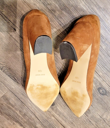 SCHÖNER Nine West Wildleder camelbraun Chunk Heel SELTENE FARBE & GRÖSSE 12M - Bild 18 von 18
