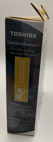 Toshiba Canvio Advance Plus Portable External 2TB Hard Drive Yellow Storage - Afbeelding 4 van 4