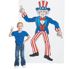 36" x 66" Patriotic Jointed Uncle Sam Cardstock Wall Cutout