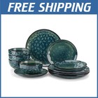 Starry Dinnerware Set for 4, Handmade Reactive Gla