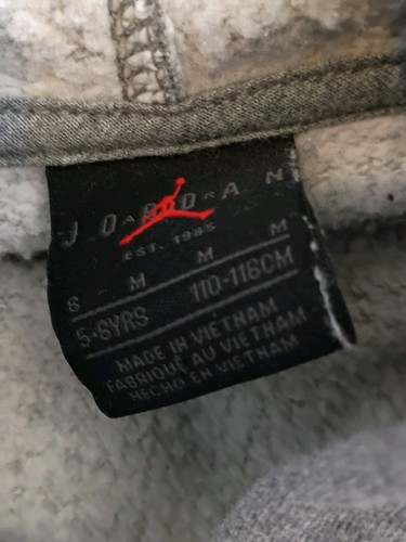Jordan 23 Jump-man Flight Youth Boys Size M Medium Grey Pullover Hoodie 5-6 Yrs - Picture 5 of 5