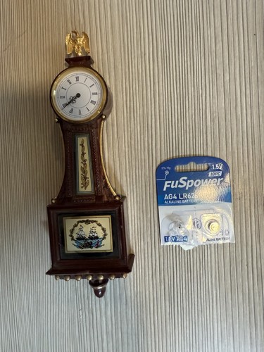 Miniatur Banjo Uhr 1988 Franklin Mint in sehr gutem Zustand mit neuen Batterien