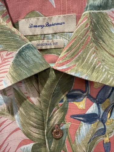 Tommy Bahama Original Fit Silk Tropical Print Hella-Conia Camp Shirt LARGE - Bild 3 von 7